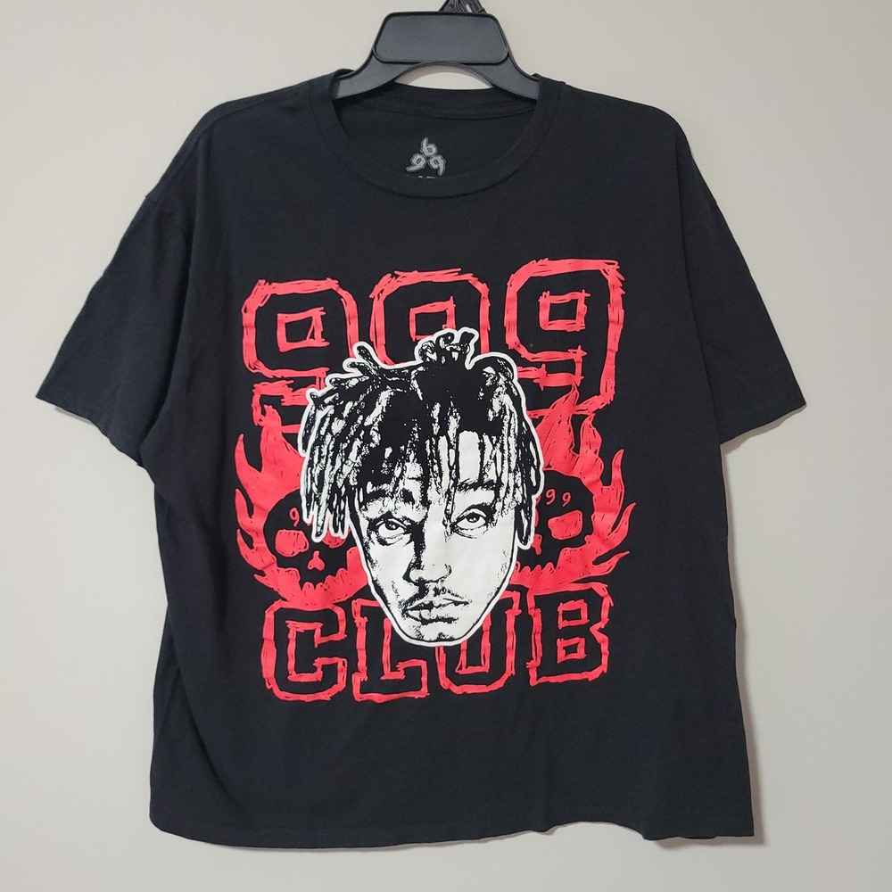 Juice WRLD 999 Club T-Shirt Mens XL Black Graphic Short Sleeve Hip Hop Tee